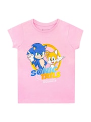 Character Pink Sonic 100% Cotton T-Shirt - Image 1 of 2