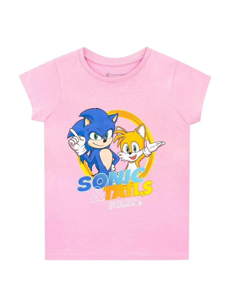 Character Pink Sonic 100% Cotton T-Shirt - Image 1 of 2