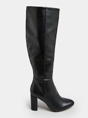 Yours Curve Black Wide Fit Wide Fit Heeled Knee Boots - Image 2 of 4