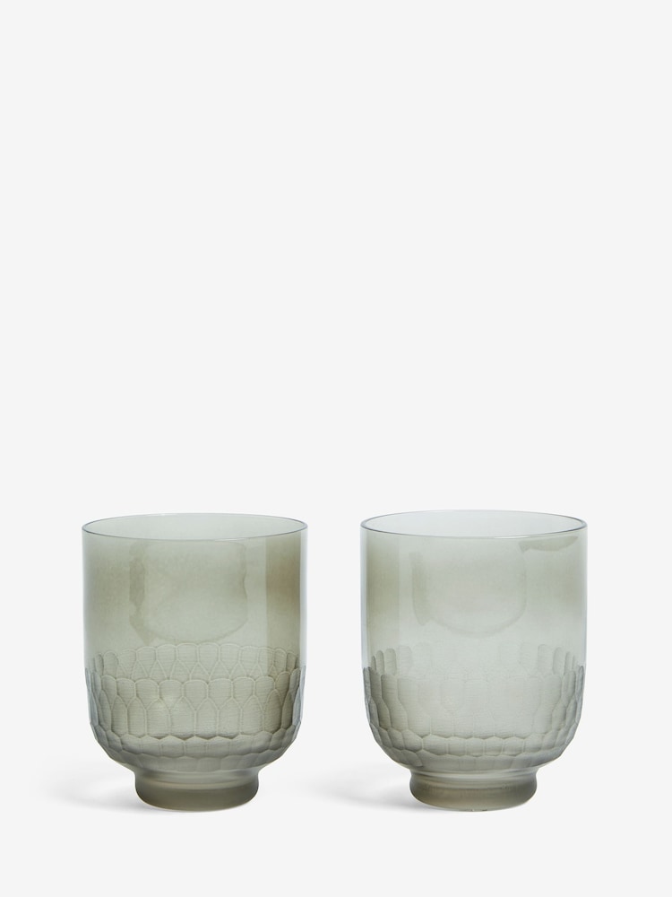 Lipsy 2 Pack Smoke Grey Honeycomb Tumblers - Image 4 of 4