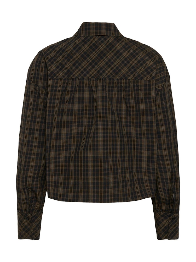 Kaffe Black Kahelie Cropped Check Shirt - Image 6 of 6 Kaffe Black Kahelie Cropped Check Shirt - Image 6 of 6