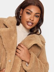 Yours Curve Natural Maxi Borg Coat - Image 5 of 5