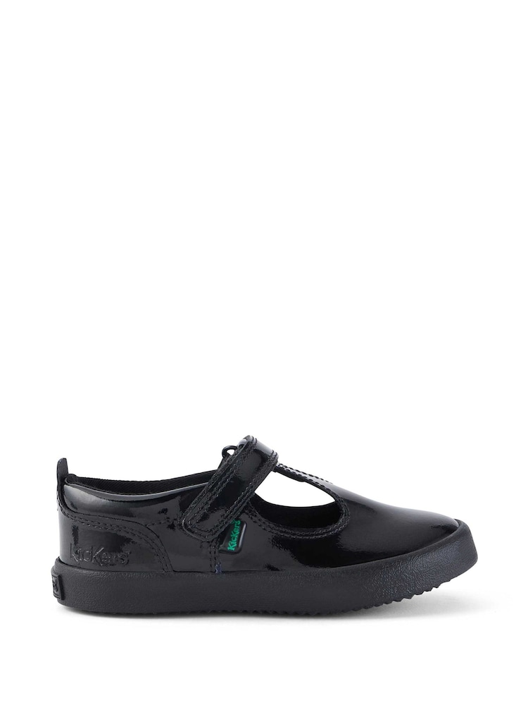 Kickers Black Infants Kariko T-Bar Patent Leather Hook And Loop Shoes - Image 1 of 8