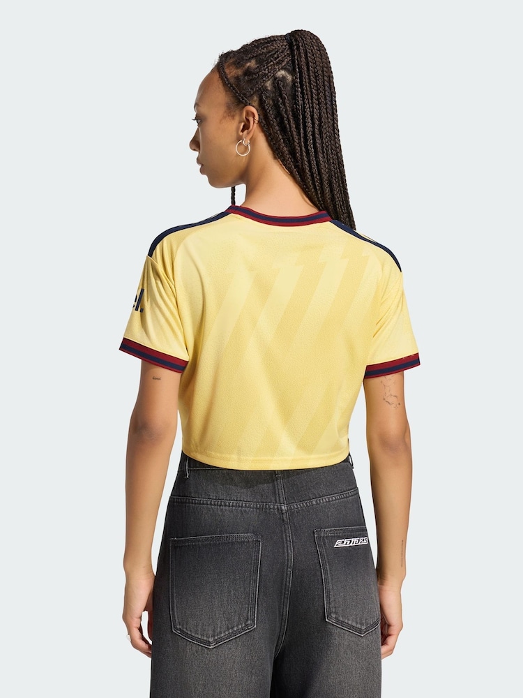 adidas Yellow Arsenal Fc 26/27 Third Cropped Jersey - Image 2 of 5 adidas Yellow Arsenal Fc 26/27 Third Cropped Jersey - Image 2 of 5