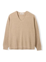 Celtic & Co. Brown Studio Ribbed V-Neck Jumper - Image 5 of 8