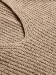 Celtic & Co. Brown Studio Ribbed V-Neck Jumper - Image 7 of 8
