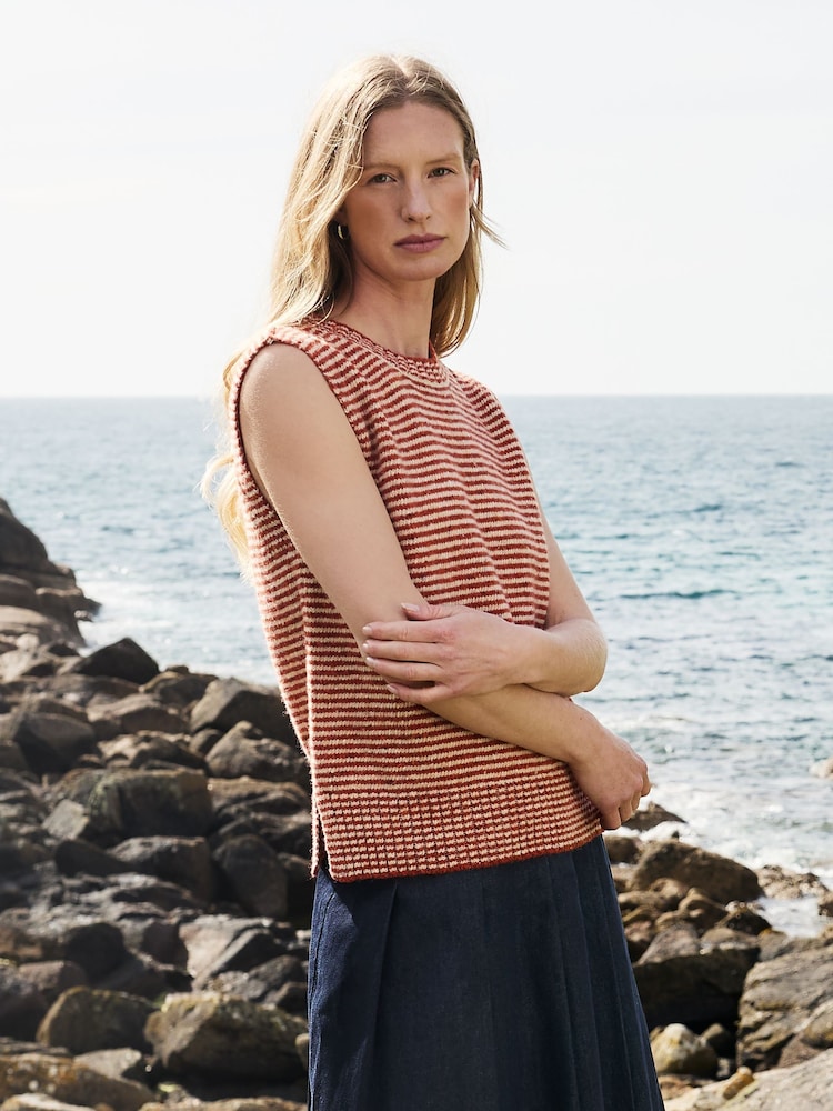 Celtic & Co. Orange Donegal Crew Neck Tank - Image 1 of 9 Celtic & Co. Orange Donegal Crew Neck Tank - Image 1 of 9