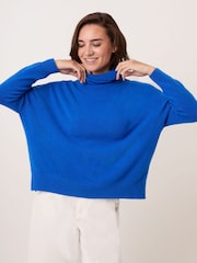 Celtic & Co. Blue Studio Slouchy Roll Neck Jumper - Image 1 of 7