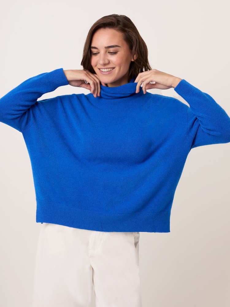 Celtic & Co. Blue Studio Slouchy Roll Neck Jumper - Image 1 of 7