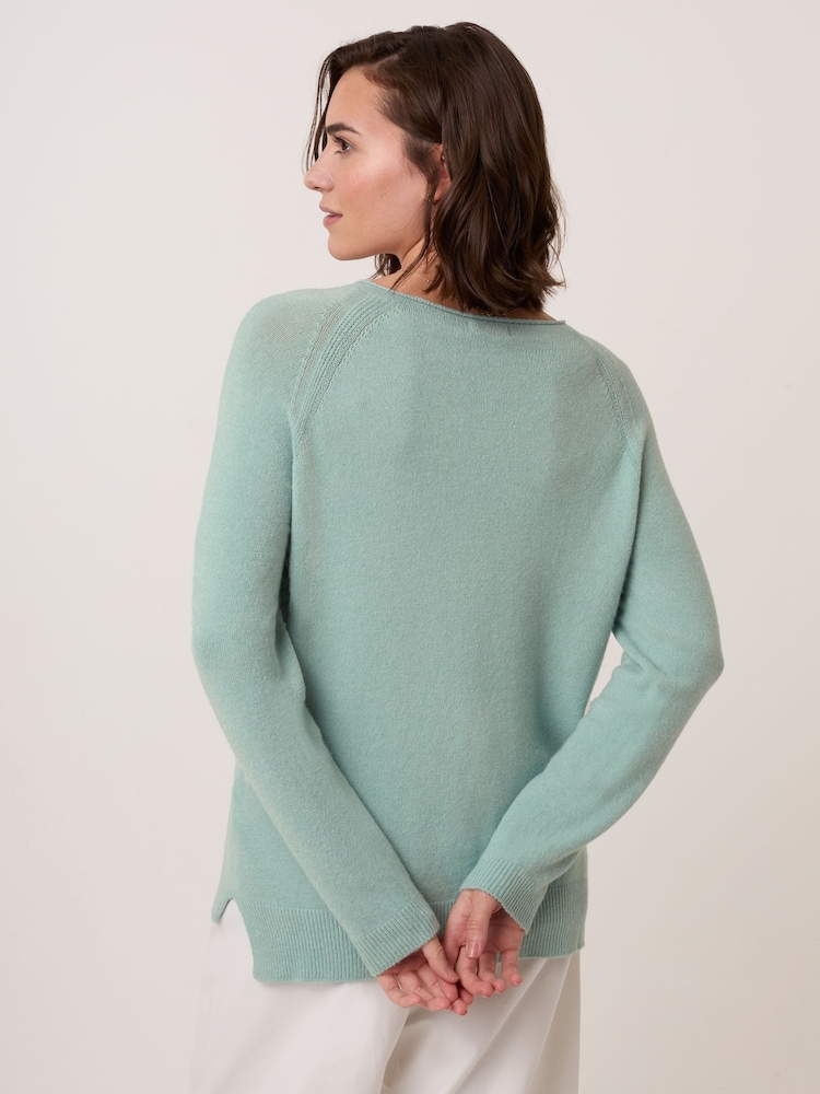 Celtic & Co. Blue Studio Roll Edge Crew Neck Jumper - Image 2 of 5 Celtic & Co. Blue Studio Roll Edge Crew Neck Jumper - Image 2 of 5