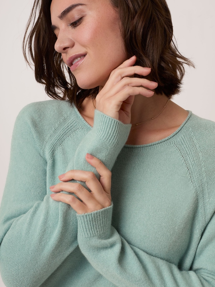 Celtic & Co. Blue Studio Roll Edge Crew Neck Jumper - Image 5 of 5 Celtic & Co. Blue Studio Roll Edge Crew Neck Jumper - Image 5 of 5