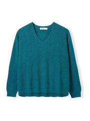 Celtic & Co. Studio Ribbed V-Neck Jumper - Attēls 5 no 7