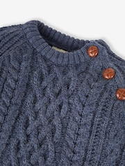 JoJo Maman Bébé Blue Cosy Cable Jumper - Image 2 of 2