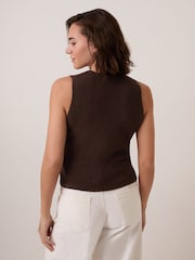 Celtic & Co. Brown Studio Ribbed V-Neck Tank Top - Image 4 of 7
