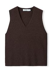 Celtic & Co. Brown Studio Ribbed V-Neck Tank Top - Image 5 of 7