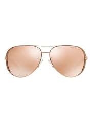 Michael Kors Rose Gold & Pink Chelsea Rim Pilot Sunglasses - Image 12 of 12