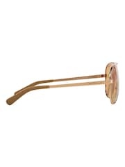 Michael Kors Rose Gold & Pink Chelsea Rim Pilot Sunglasses - Image 3 of 12