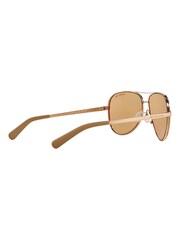 Michael Kors Rose Gold & Pink Chelsea Rim Pilot Sunglasses - Image 4 of 12