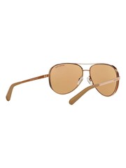 Michael Kors Rose Gold & Pink Chelsea Rim Pilot Sunglasses - Image 5 of 12
