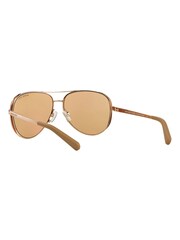 Michael Kors Rose Gold & Pink Chelsea Rim Pilot Sunglasses - Image 7 of 12