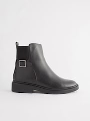Black Regular/Wide Fit Forever Comfort® Buckle Detail Ankle Boots - Image 4 of 7