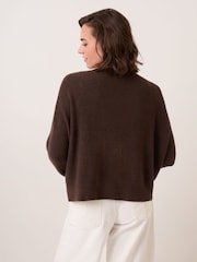 Celtic & Co. Brown Studio Slouchy Ribbed V-Neck Cardigan - Image 3 of 5