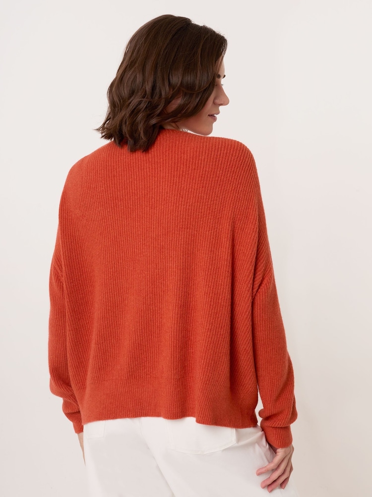 Celtic & Co. Orange Studio Slouchy Ribbed V-Neck Cardigan - Image 2 of 8 Celtic & Co. Orange Studio Slouchy Ribbed V-Neck Cardigan - Image 2 of 8