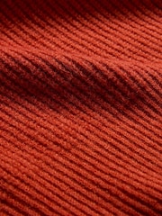 Celtic & Co. Orange Studio Slouchy Ribbed V-Neck Cardigan - Image 7 of 8