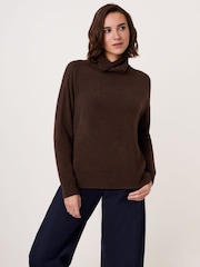 Celtic & Co. Brown Studio Slouchy Roll Neck Jumper - Image 1 of 7
