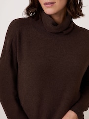 Celtic & Co. Brown Studio Slouchy Roll Neck Jumper - Image 5 of 7
