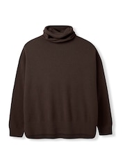 Celtic & Co. Brown Studio Slouchy Roll Neck Jumper - Image 6 of 7
