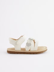 White Wide Fit (G) Touch Fastening Corkbed Sandals - Image 2 of 6