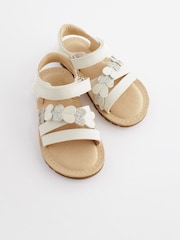 White Wide Fit (G) Touch Fastening Corkbed Sandals - Image 3 of 6