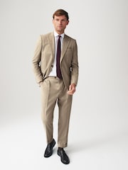 Neutral Relaxed Fit Stripe Suit: Trousers - Image 2 of 8