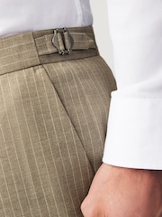 Neutral Relaxed Fit Stripe Suit: Trousers - Image 4 of 8
