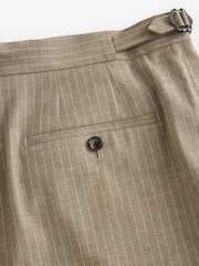 Neutral Relaxed Fit Stripe Suit: Trousers - Image 6 of 8