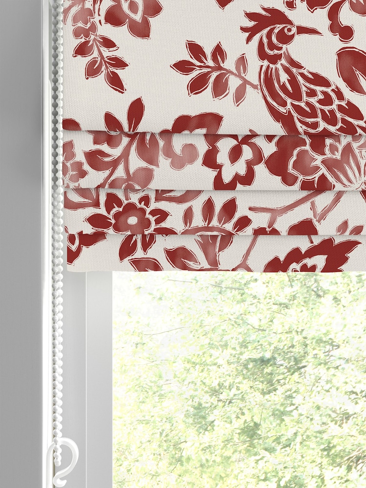 Laura Ashley Red Adain Palace Made to Measure 100% Cotton Roman Blinds - Image 2 of 5
