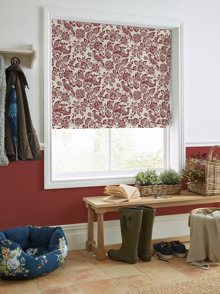 Laura Ashley Red Adain Palace Made to Measure 100% Cotton Roman Blinds - Image 5 of 5