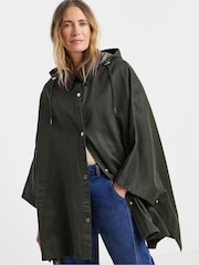 JD Williams Green Cord Collar Coated Cape Jacket - Image 3 of 4