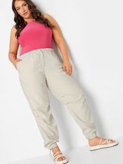 Yours Curve Natural Button Waist Parachute Cargo Trousers - Image 2 of 3