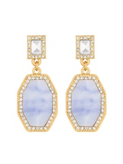 Mood Gold Tone Opal Iridescent Stone Drop Earrings - Image 1 of 3