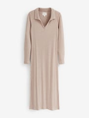 Oatmeal Natural Midi Ribbed Dress - Image 6 of 7