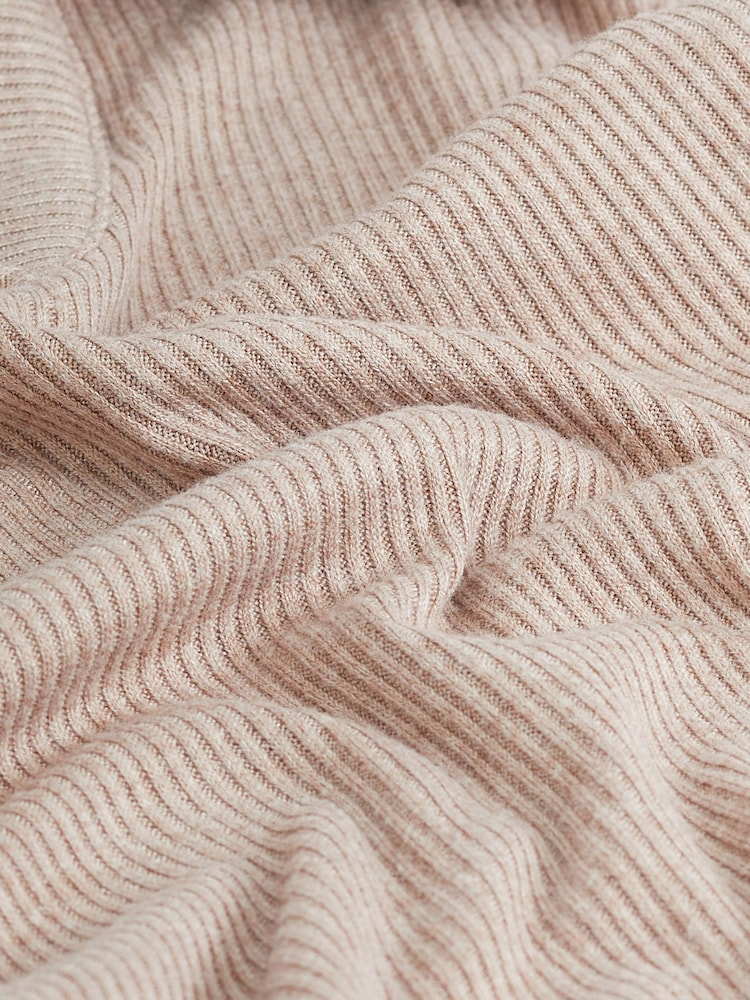 Oatmeal Natural Midi Ribbed Dress - Image 7 of 7