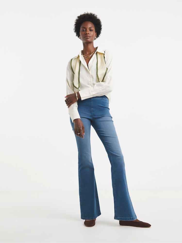JD Williams Blue Bootcut Retreat Jeggings - Image 1 of 4 JD Williams Blue Bootcut Retreat Jeggings - Image 1 of 4