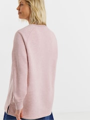 JD Williams Pink Crew Neck  Side Pocket Longline Sweatshirt - Image 3 of 4