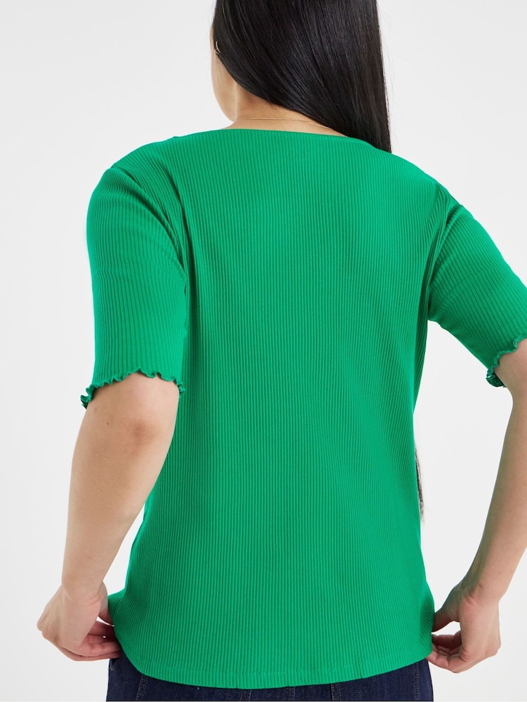 JD Williams Green Lettuce Half Sleeve Rib Cardigan - Image 2 of 4