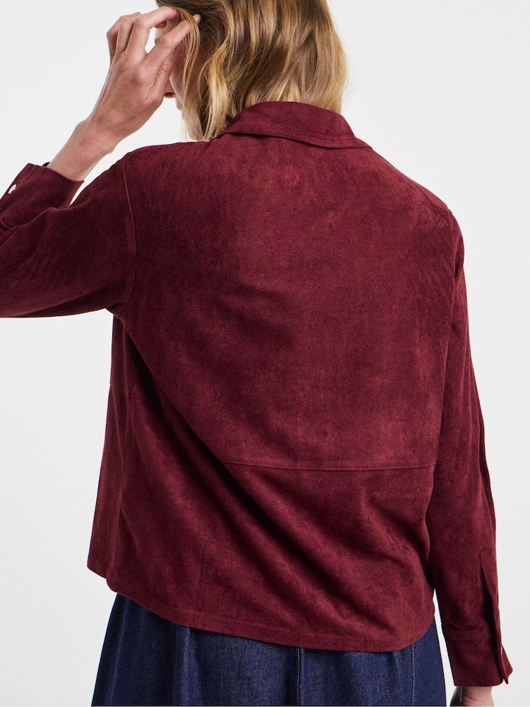 JD Williams Red Suedette Shirt - Image 2 of 4 JD Williams Red Suedette Shirt - Image 2 of 4