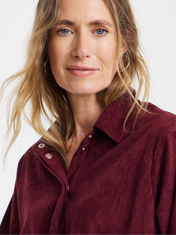 JD Williams Red Suedette Shirt - Image 4 of 4 JD Williams Red Suedette Shirt - Image 4 of 4