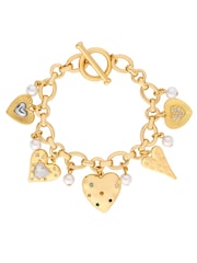 Mood Gold Tone Coloured Crystal Meaningful Heart Charm Bracelet - Image 4 of 4