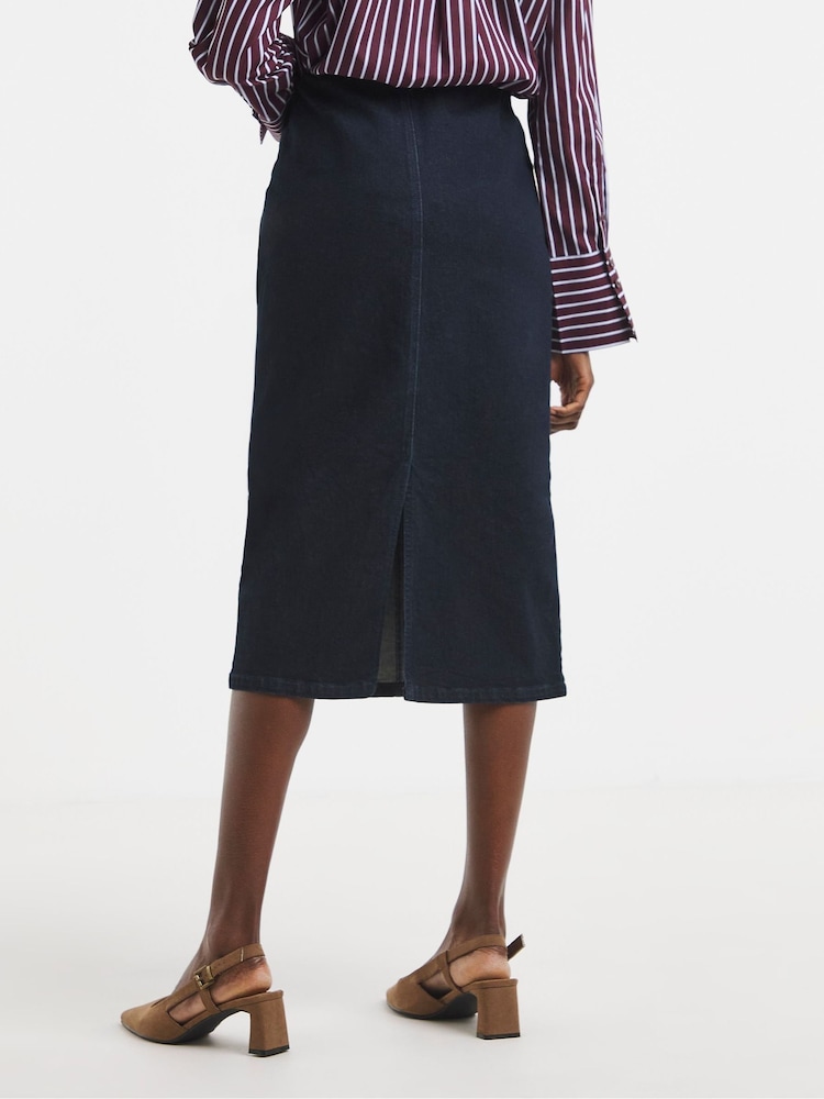 JD Williams Smart Denim Pencil Skirt - Imaginea 2 din 4 JD Williams Smart Denim Pencil Skirt - Imaginea 2 din 4
